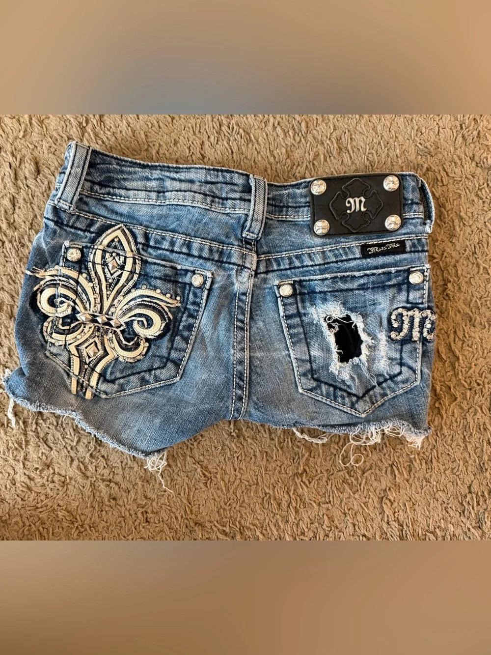 Miss Me buckle Denim Shorts